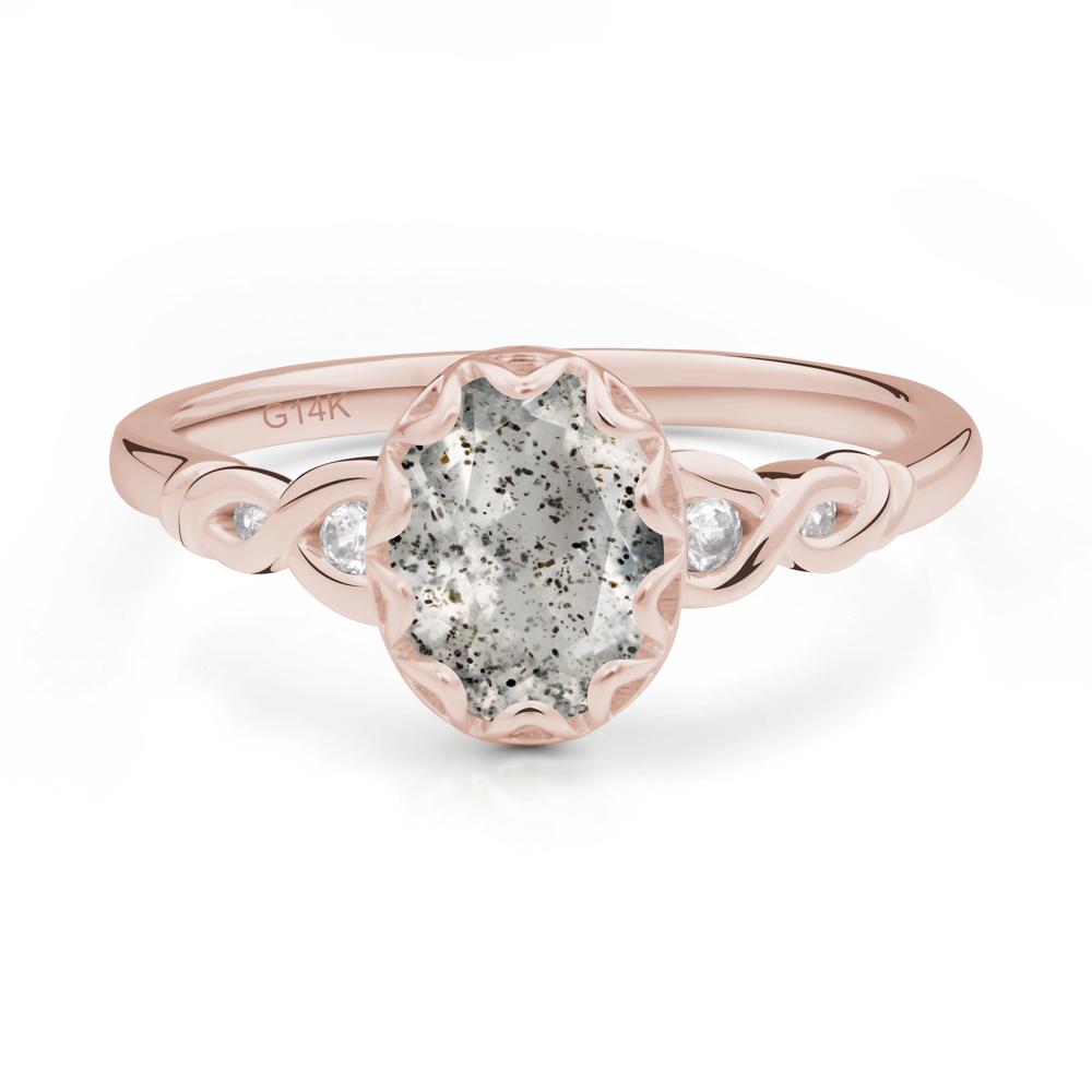 Herkimer Diamond Vintage Oval Engagement Ring - LUO Jewelry #metal_14k rose gold