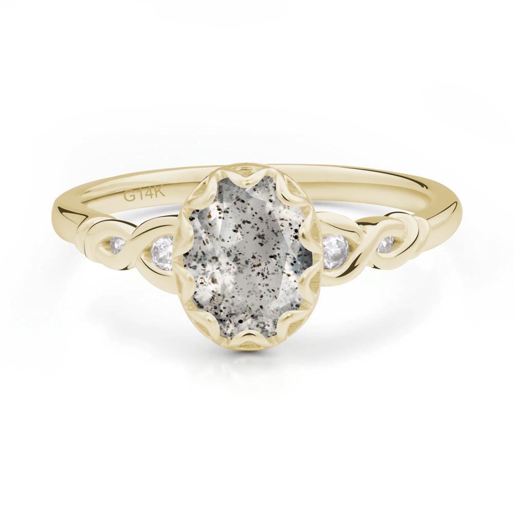 Herkimer Diamond Vintage Oval Engagement Ring - LUO Jewelry #metal_14k yellow gold