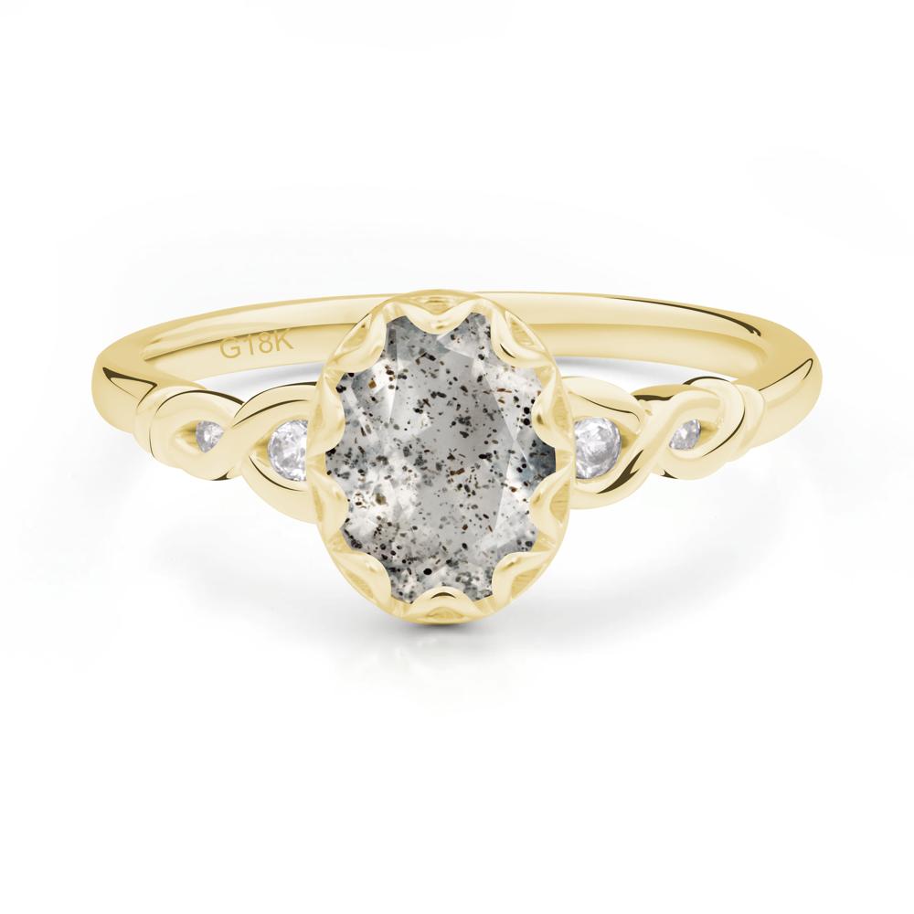 Herkimer Diamond Vintage Oval Engagement Ring - LUO Jewelry #metal_18k yellow gold