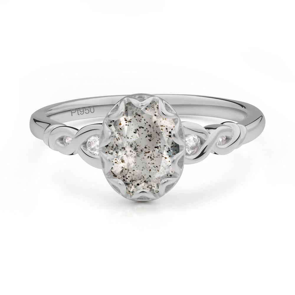 Herkimer Diamond Vintage Oval Engagement Ring - LUO Jewelry #metal_platinum