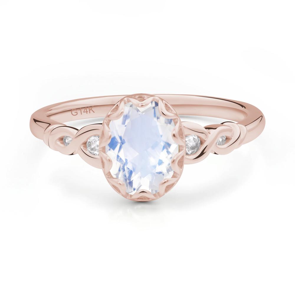 Moonstone Vintage Oval Engagement Ring - LUO Jewelry #metal_14k rose gold