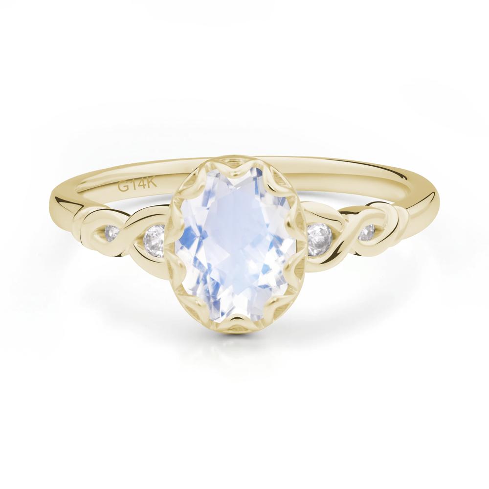 Moonstone Vintage Oval Engagement Ring - LUO Jewelry #metal_14k yellow gold