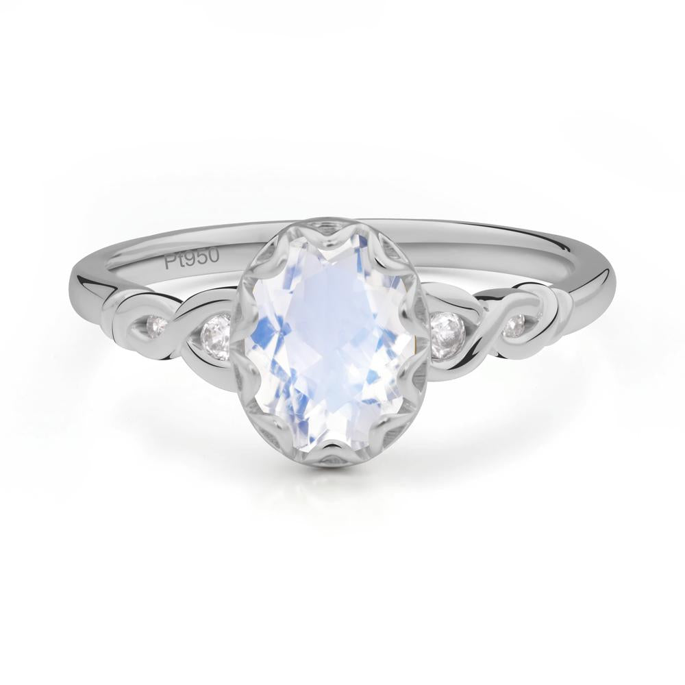 Moonstone Vintage Oval Engagement Ring - LUO Jewelry #metal_platinum