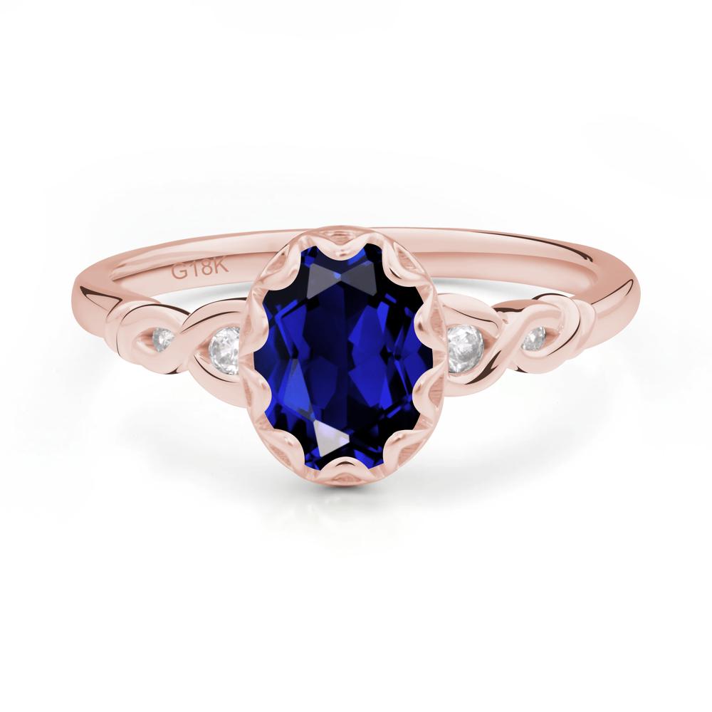 Sapphire Vintage Oval Engagement Ring - LUO Jewelry #metal_18k rose gold