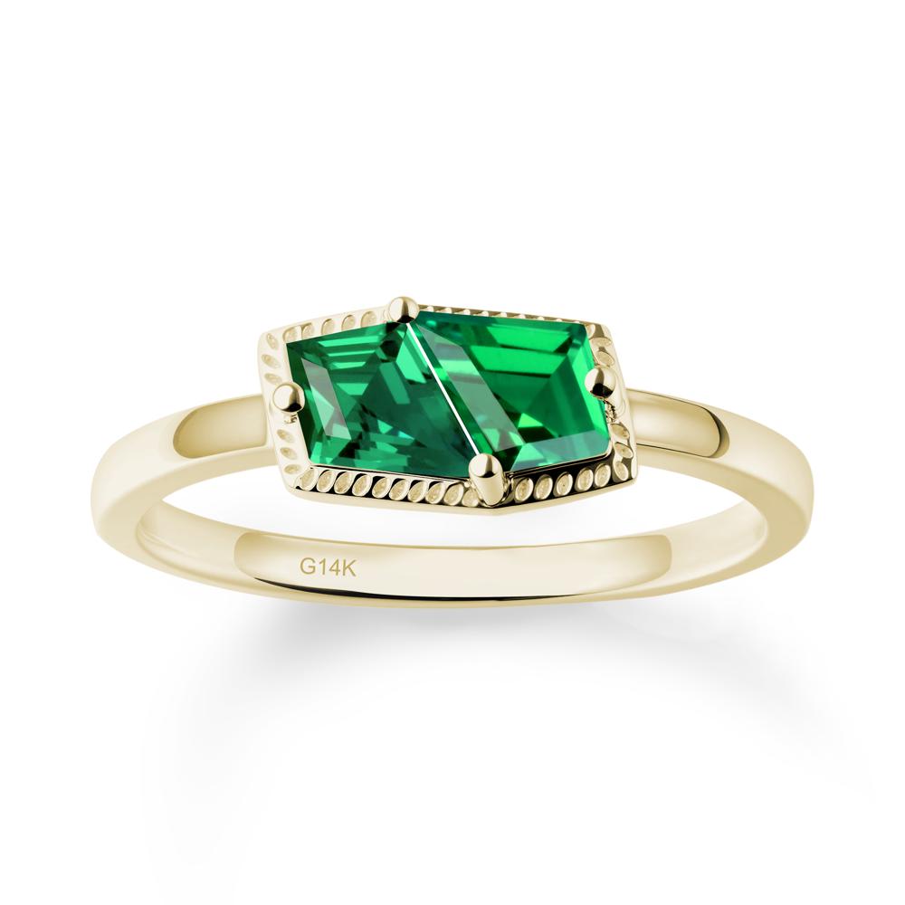 Toi Et Moi Kite Emerald Ring - LUO Jewelry #metal_14k yellow gold