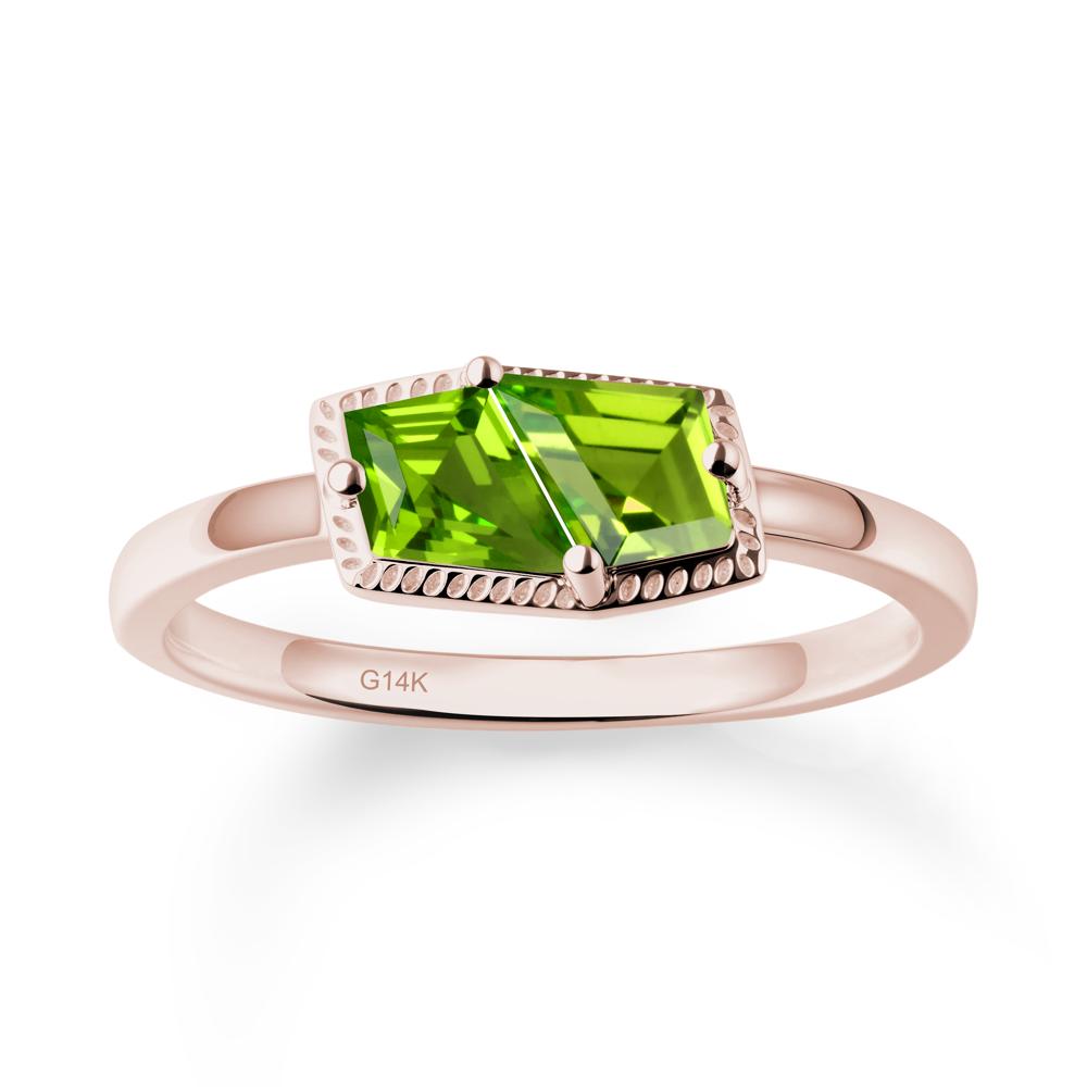 Toi Et Moi Kite Peridot Ring - LUO Jewelry #metal_14k rose gold