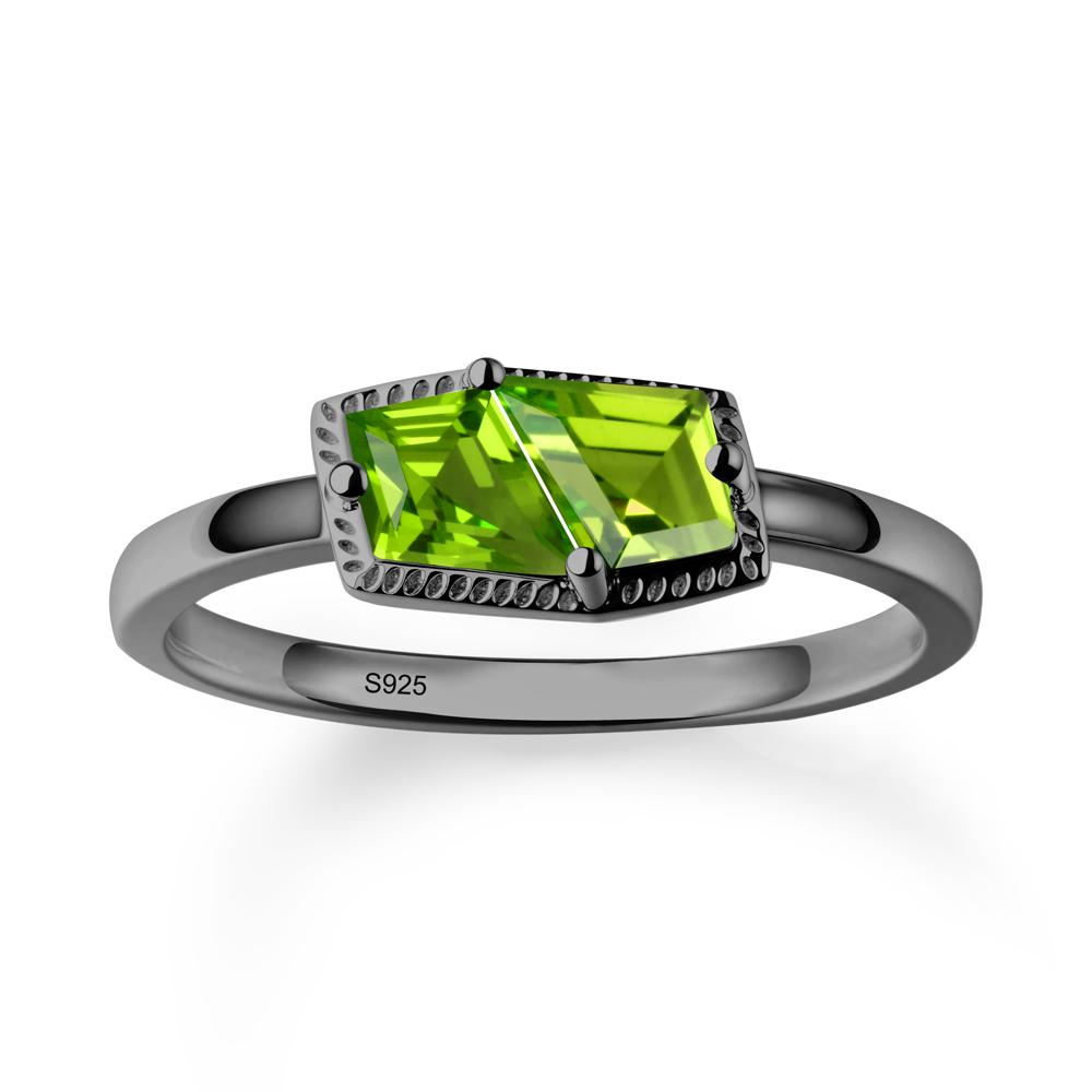 Toi Et Moi Kite Peridot Ring - LUO Jewelry #metal_black finish sterling silver