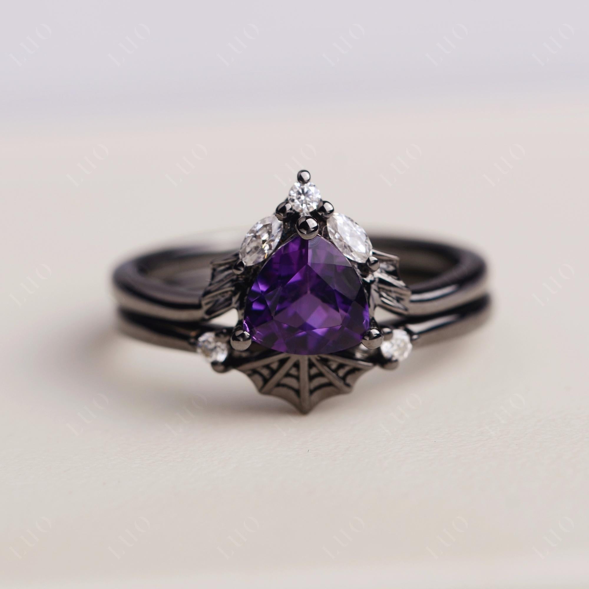 Amethyst Spider Web Ring - LUO Jewelry 