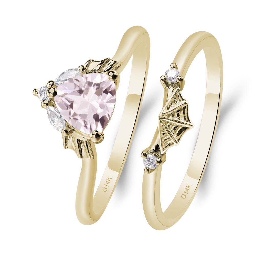 Morganite Gothic Wedding Ring Sets - LUO Jewelry #metal_xxxxx