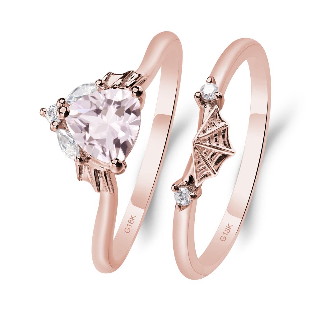 Morganite Gothic Wedding Ring Sets - LUO Jewelry #metal_xxxxx