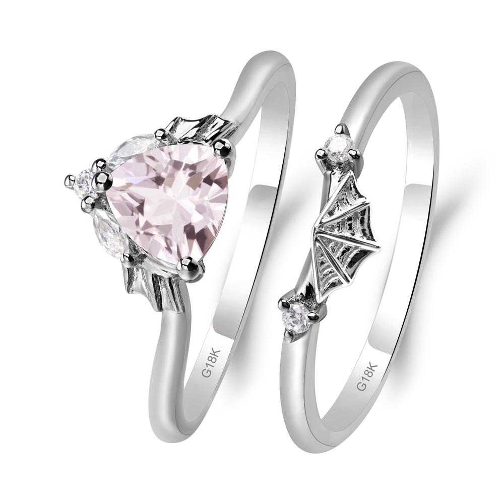 Morganite Gothic Wedding Ring Sets - LUO Jewelry #metal_xxxxx