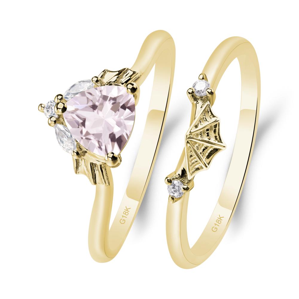 Morganite Gothic Wedding Ring Sets - LUO Jewelry #metal_xxxxx