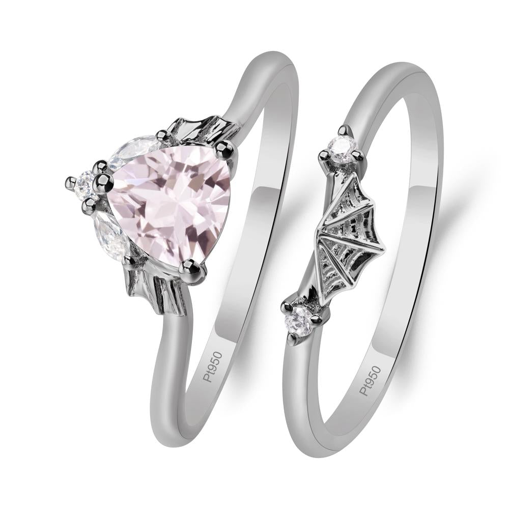 Morganite Gothic Wedding Ring Sets - LUO Jewelry #metal_xxxxx
