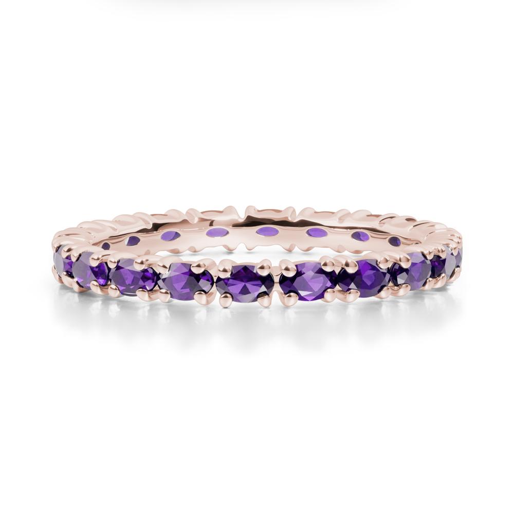 East West Amethyst Wedding Ring - LUO Jewelry #metal_14k rose gold