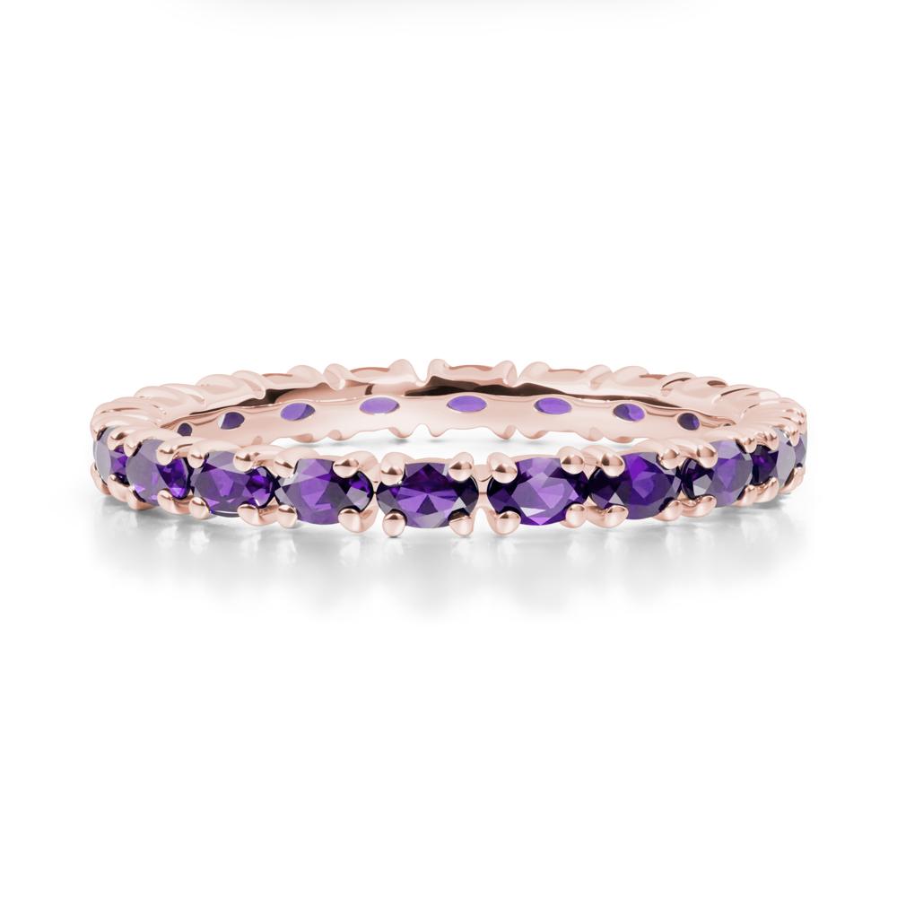 East West Amethyst Wedding Ring - LUO Jewelry #metal_18k rose gold