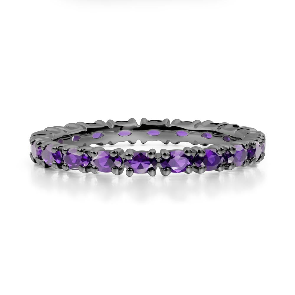 East West Amethyst Wedding Ring - LUO Jewelry #metal_black finish sterling silver