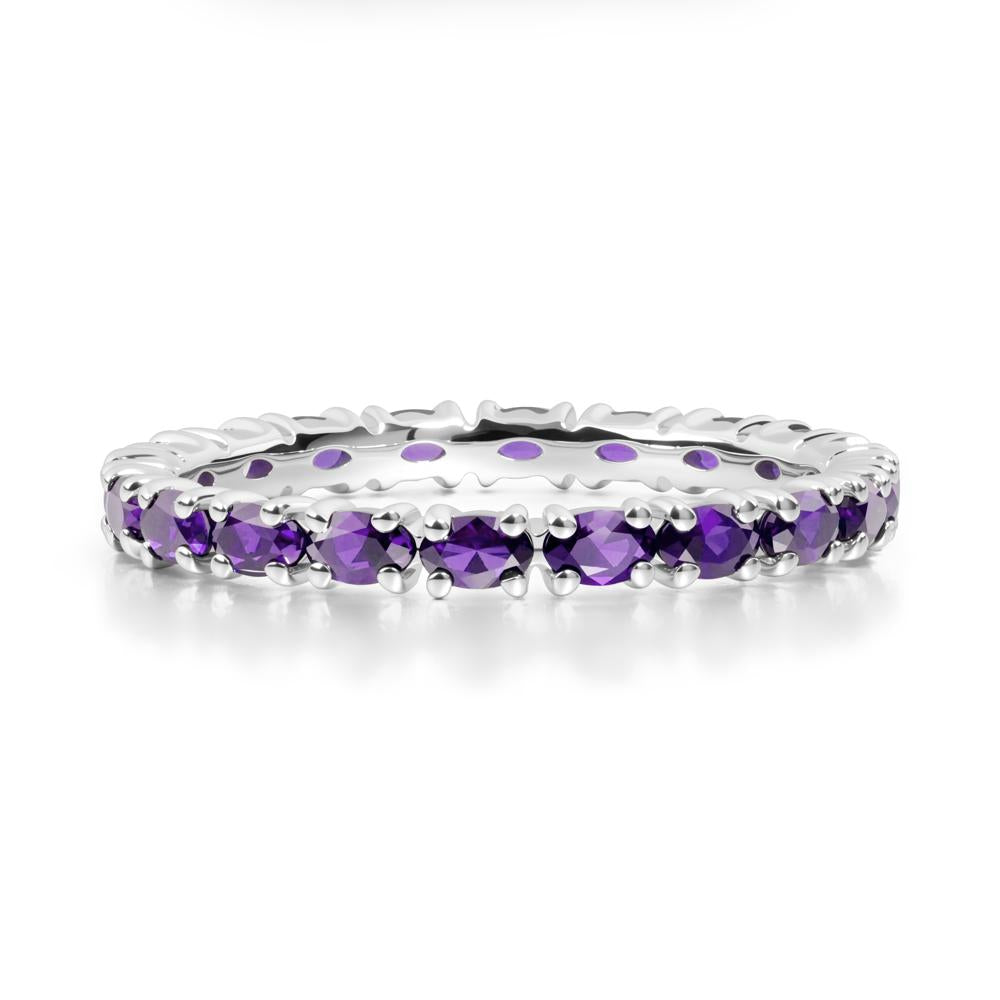East West Amethyst Wedding Ring - LUO Jewelry #metal_sterling silver