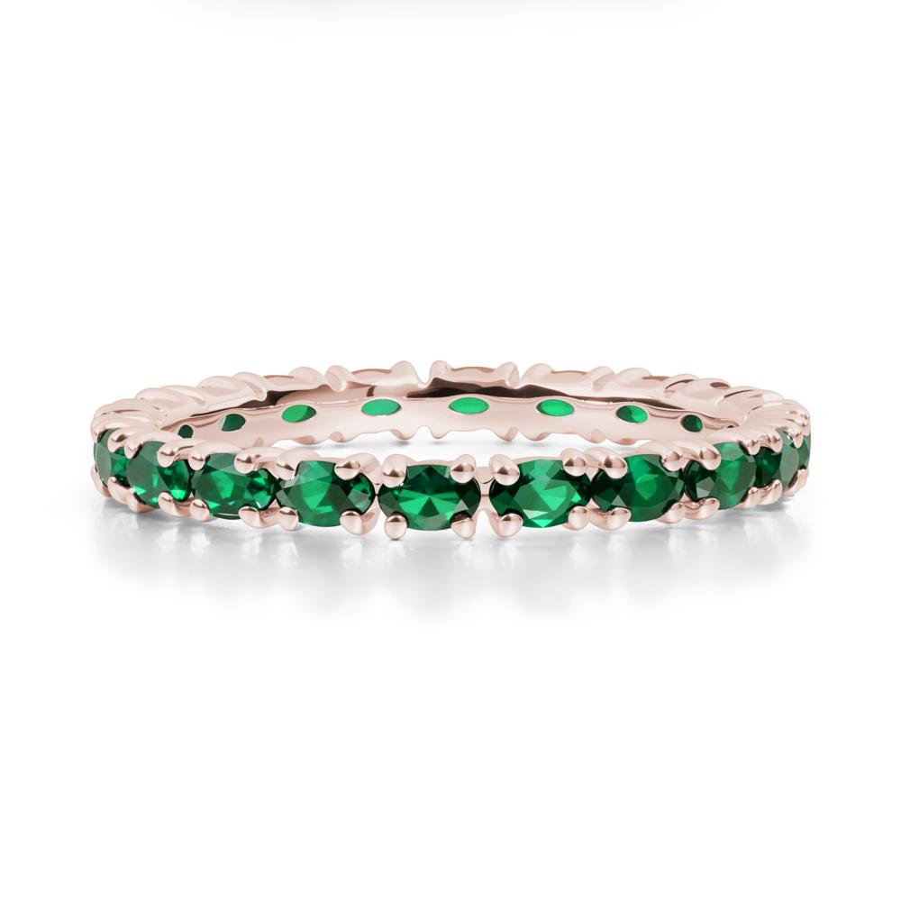 Emerald Oval Eternity Ring - LUO Jewelry #metal_14k rose gold