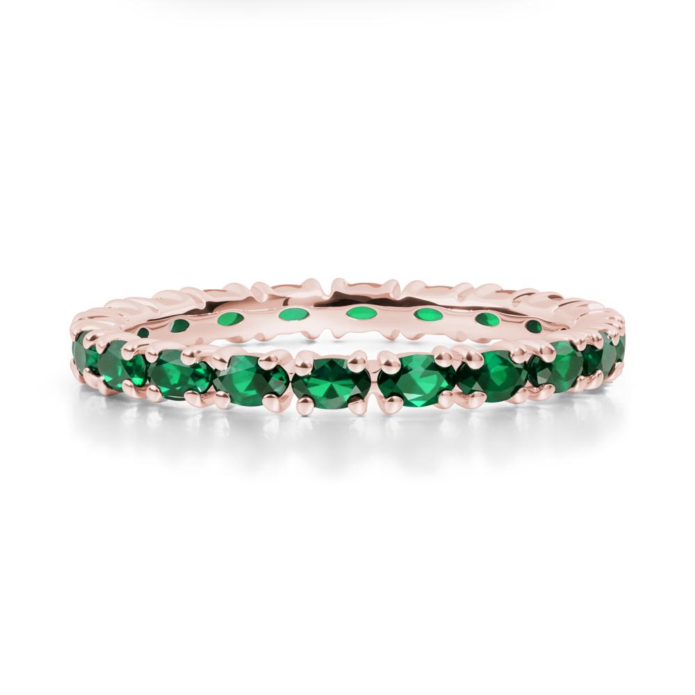Emerald Oval Eternity Ring - LUO Jewelry #metal_18k rose gold