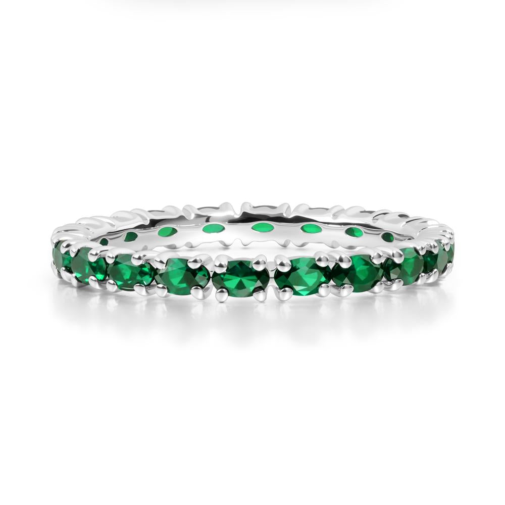 Emerald Oval Eternity Ring - LUO Jewelry #metal_18k white gold