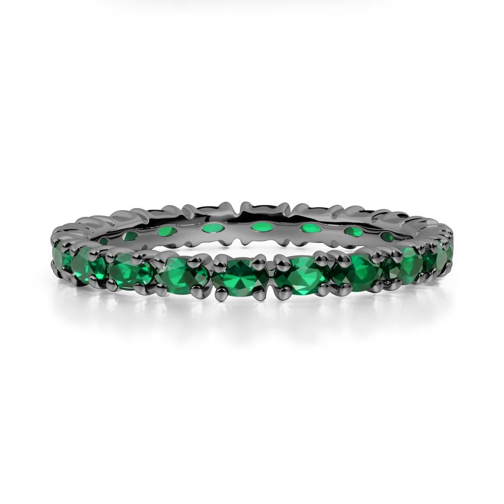 Emerald Oval Eternity Ring - LUO Jewelry #metal_black finish sterling silver