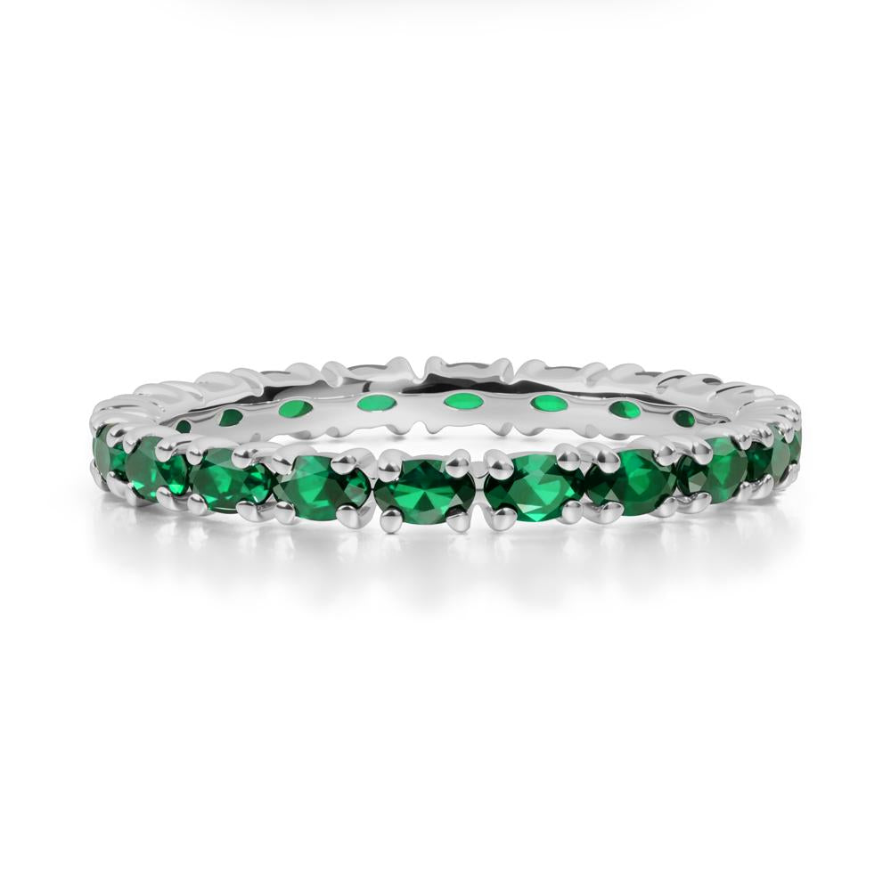 Emerald Oval Eternity Ring - LUO Jewelry #metal_platinum