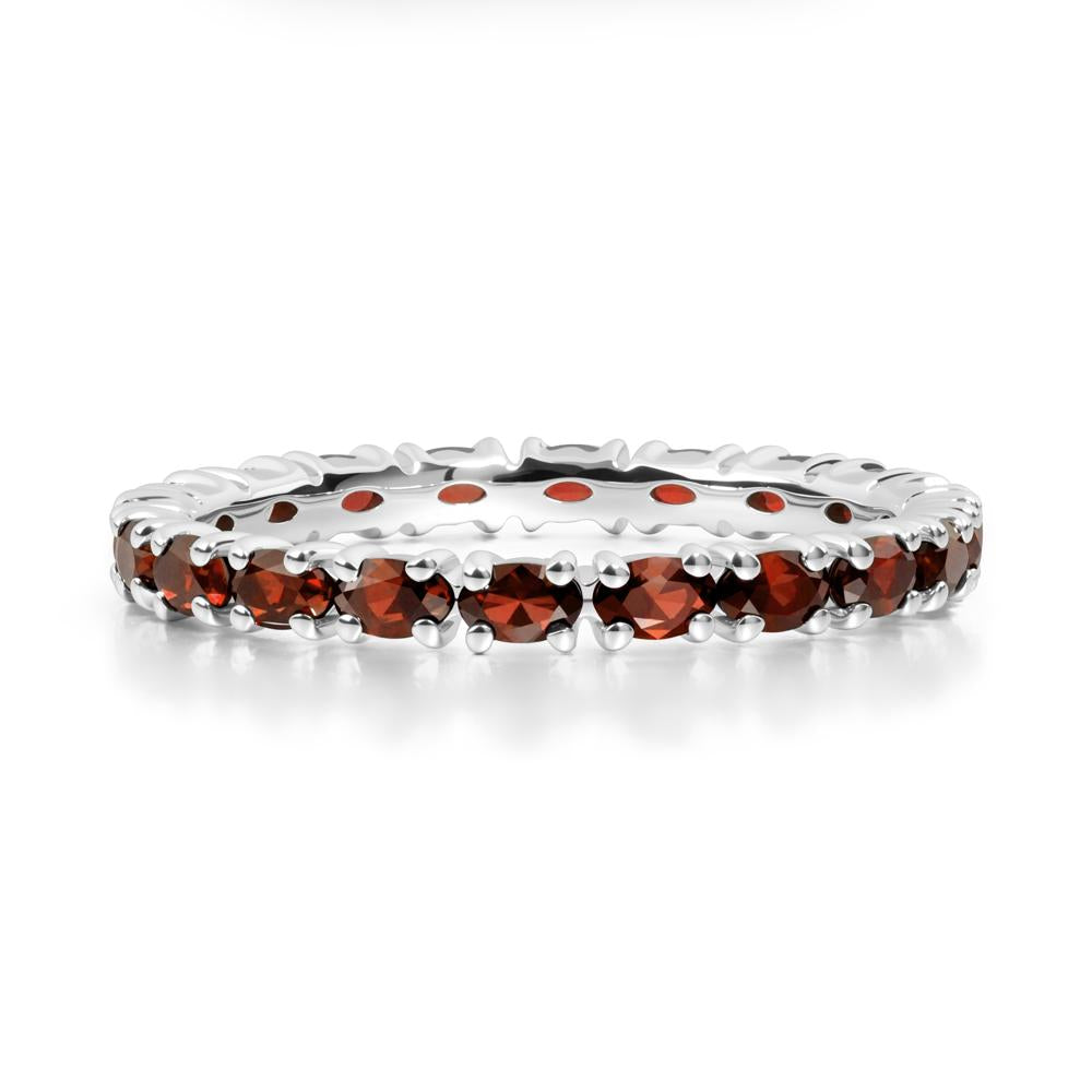 Garnet Oval Eternity Ring - LUO Jewelry #metal_18k white gold