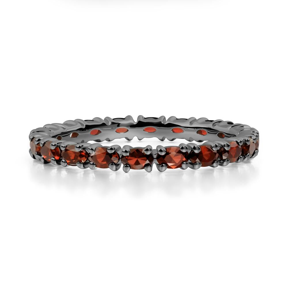 Garnet Oval Eternity Ring - LUO Jewelry #metal_black finish sterling silver