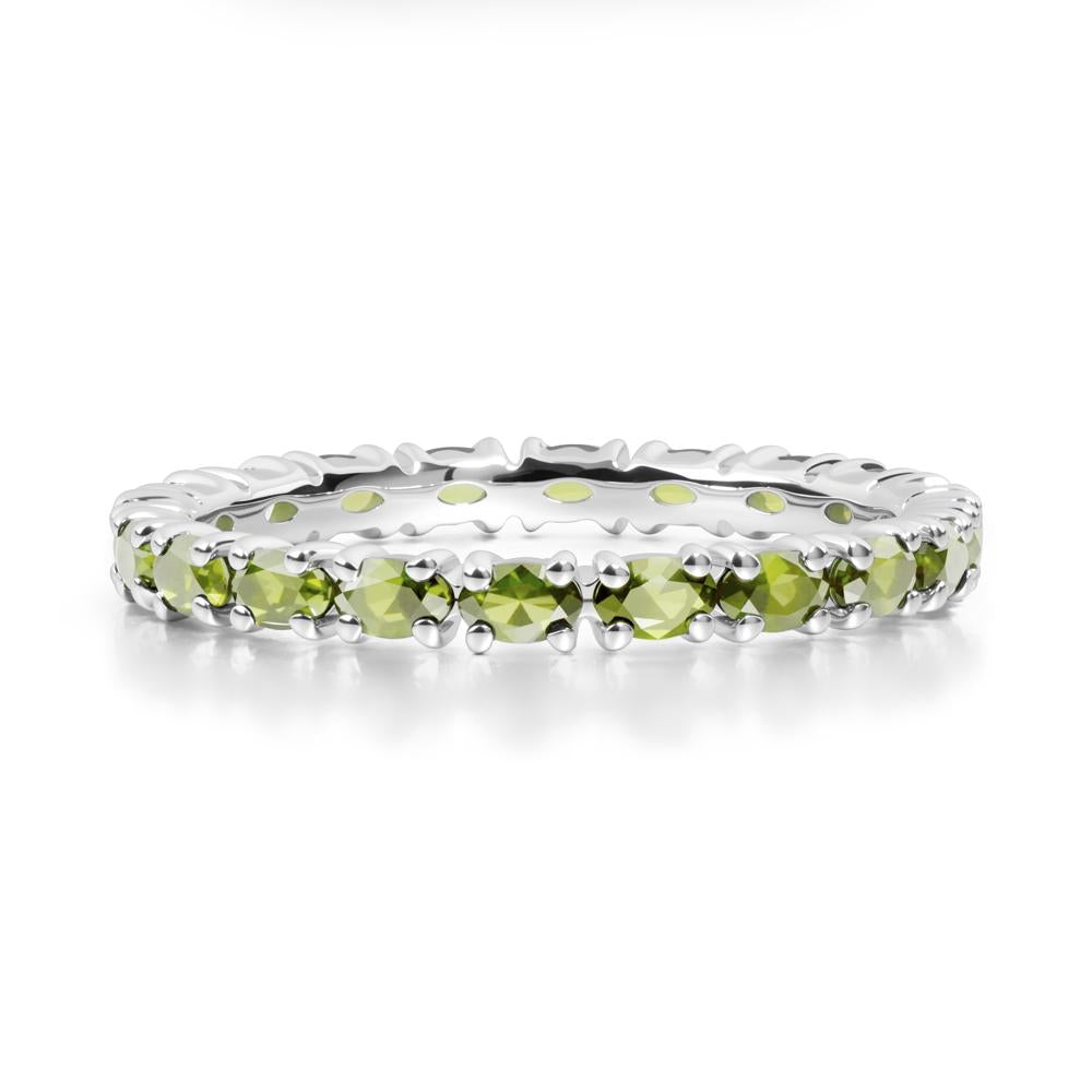East West Peridot Wedding Ring - LUO Jewelry #metal_14k white gold