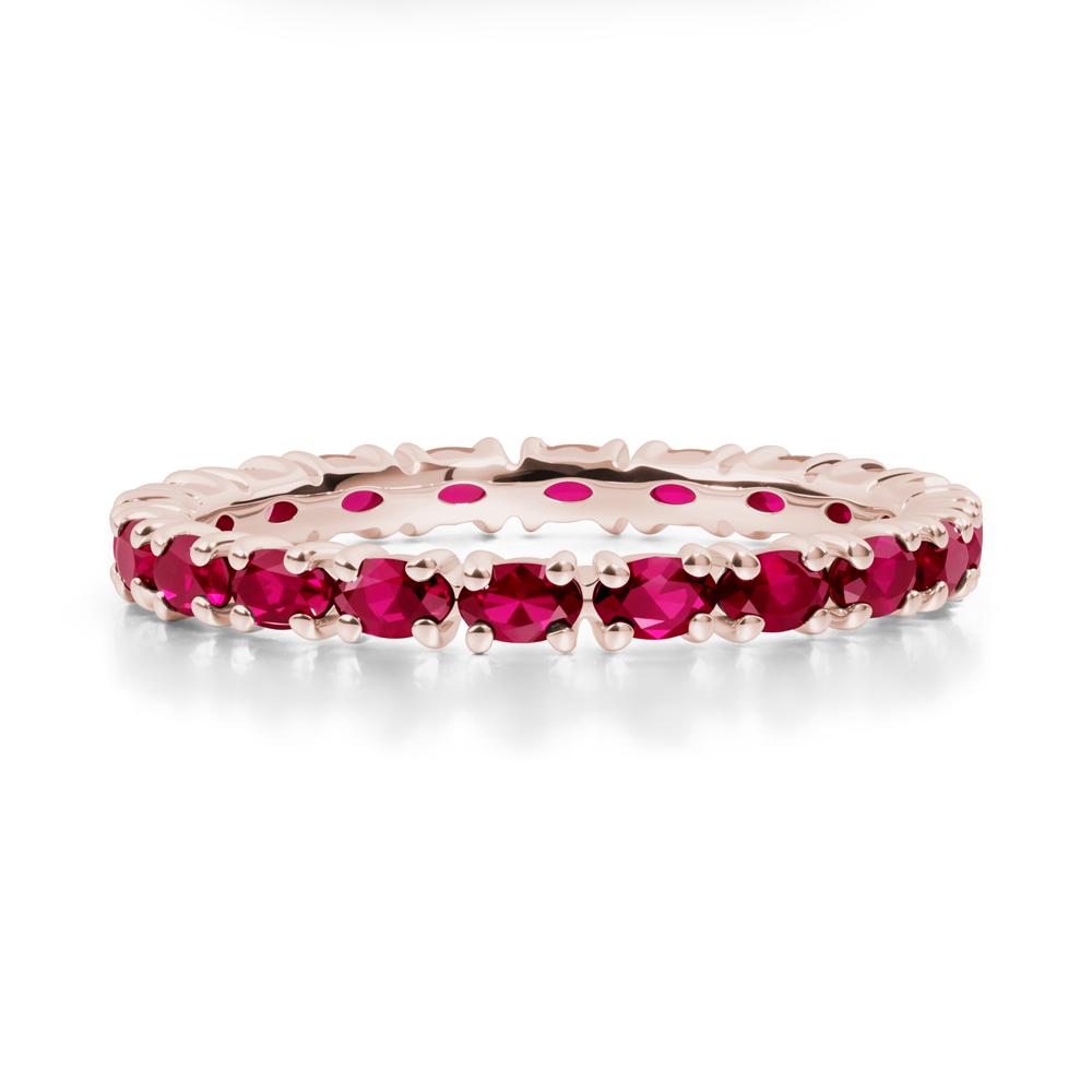 Ruby Oval Eternity Ring - LUO Jewelry #metal_14k rose gold