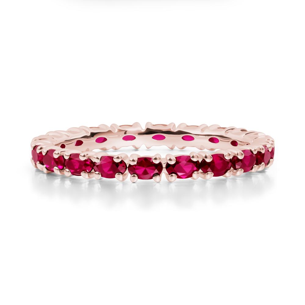 Ruby Oval Eternity Ring - LUO Jewelry #metal_18k rose gold