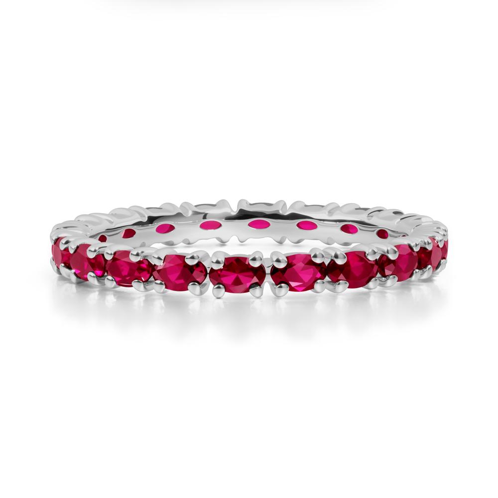 Ruby Oval Eternity Ring - LUO Jewelry #metal_platinum