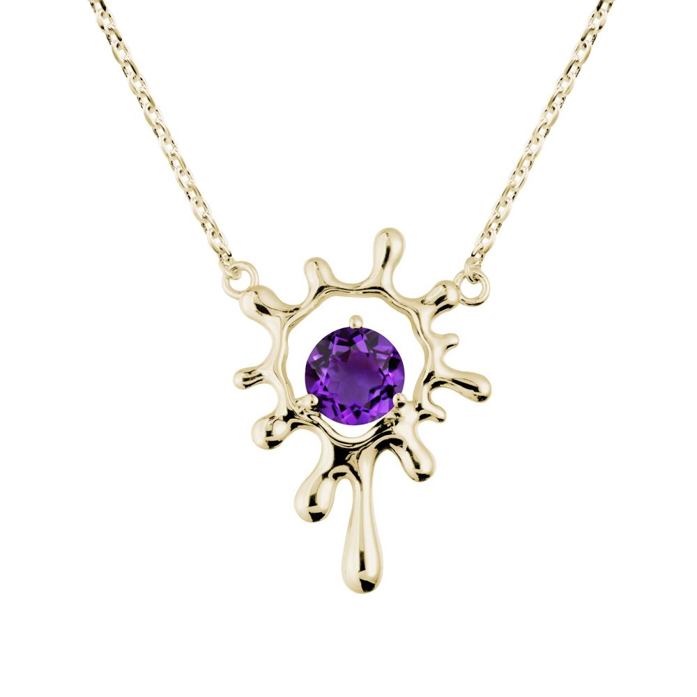 Liquid Amethyst Necklace - LUO Jewelry #metal_14k yellow gold