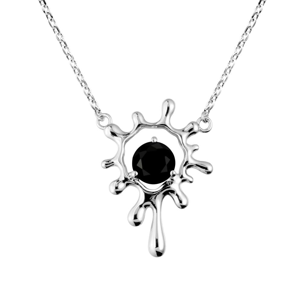 Liquid Black Spinel Necklace - LUO Jewelry #metal_14k white gold