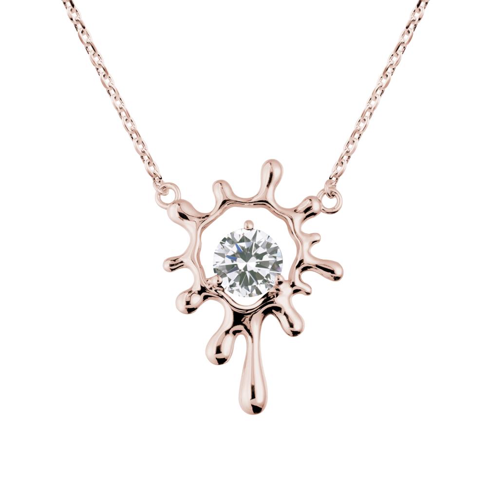 Liquid Cubic Zirconia Necklace - LUO Jewelry #metal_14k rose gold