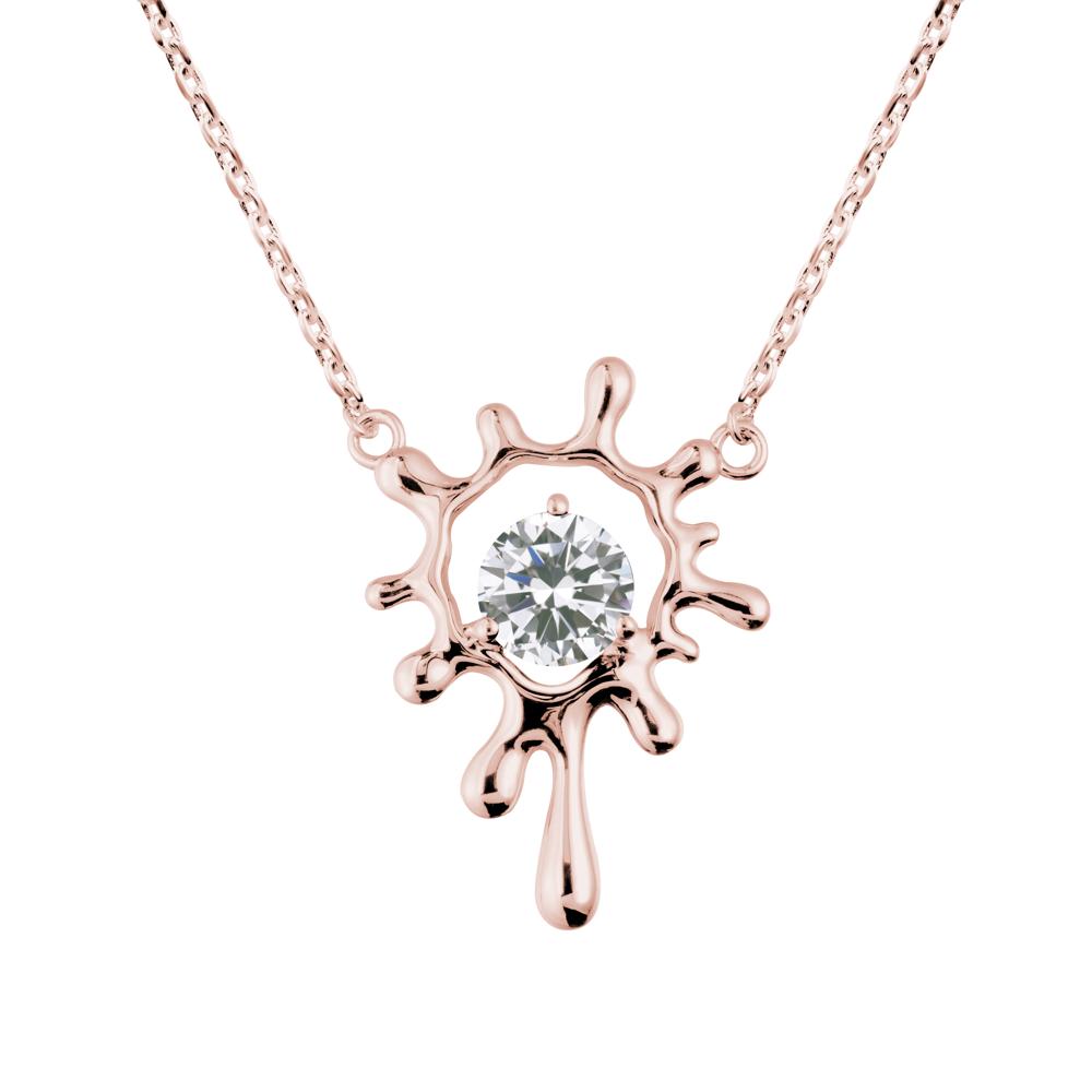Liquid Cubic Zirconia Necklace - LUO Jewelry #metal_18k rose gold