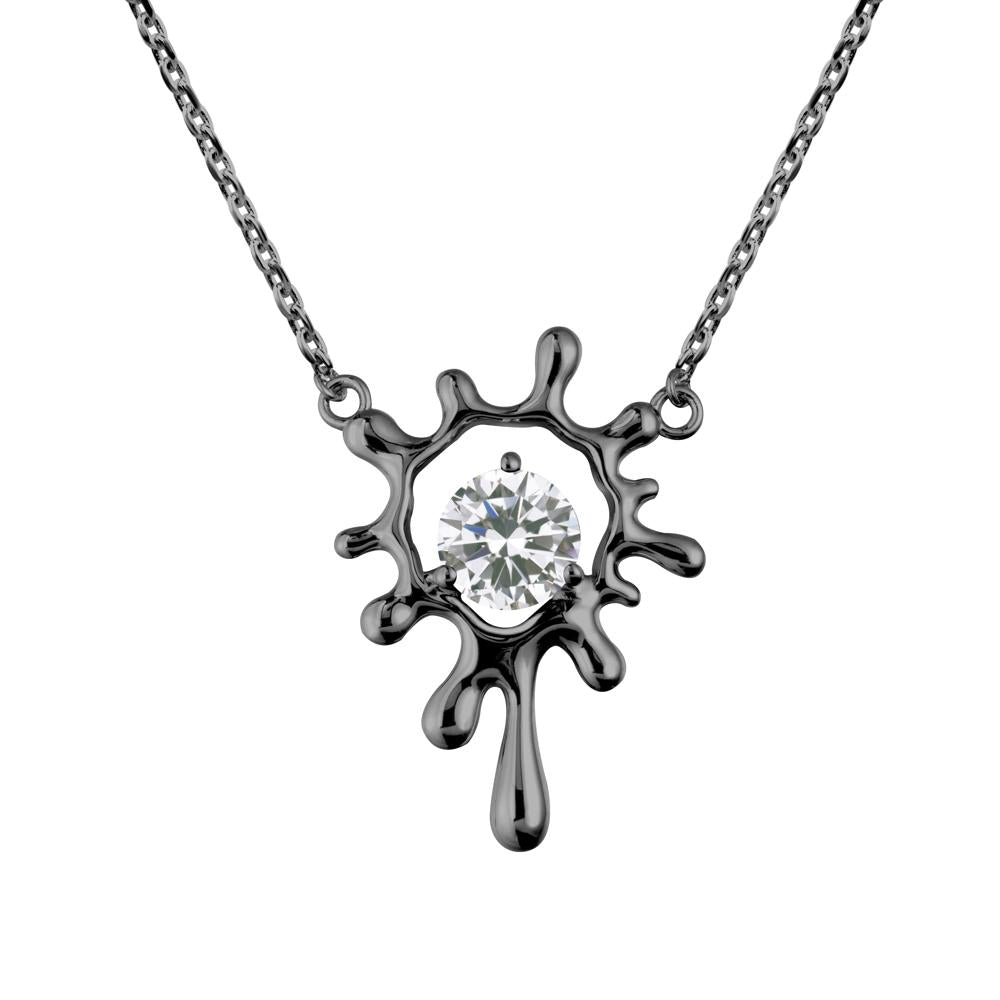 Liquid Cubic Zirconia Necklace - LUO Jewelry #metal_black finish sterling silver