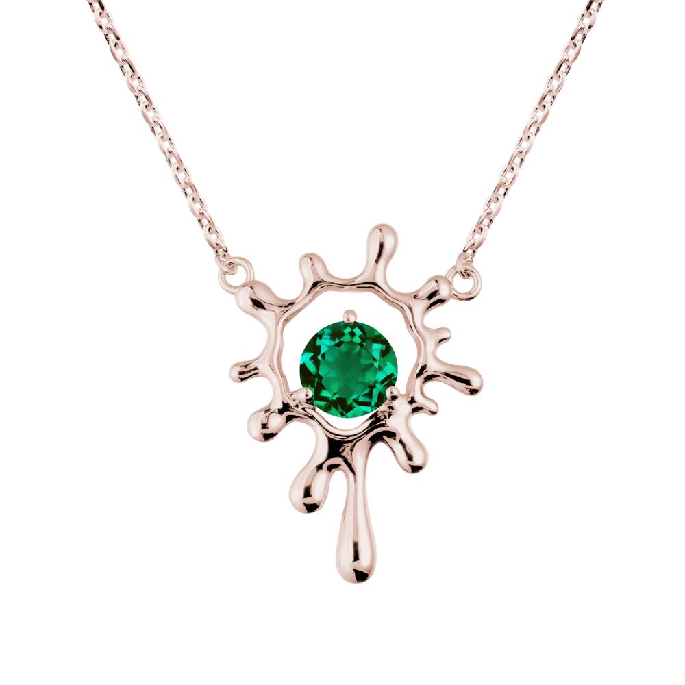 Liquid Emerald Necklace - LUO Jewelry #metal_14k rose gold