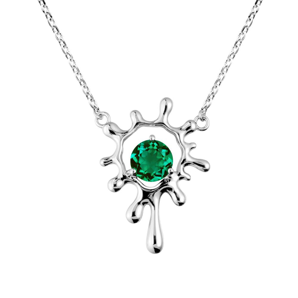 Liquid Emerald Necklace - LUO Jewelry #metal_sterling silver
