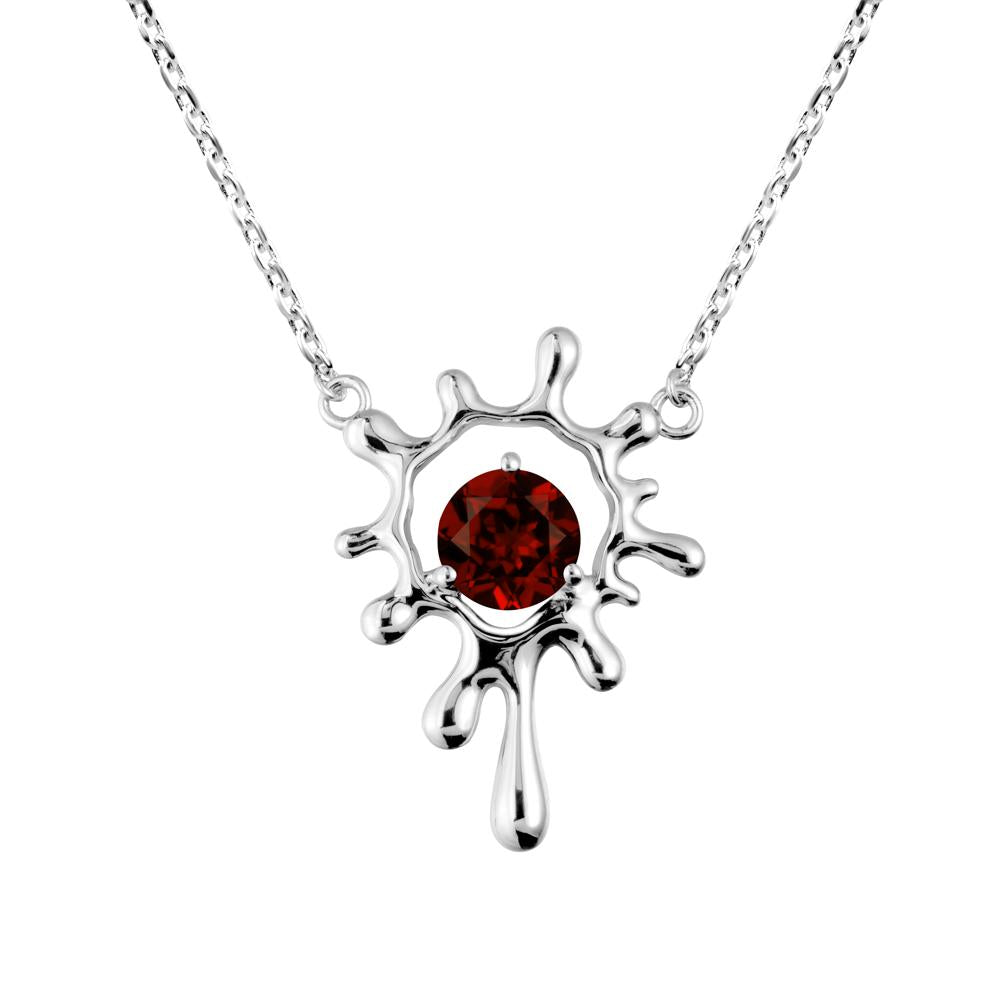Liquid Garnet Necklace - LUO Jewelry #metal_14k white gold