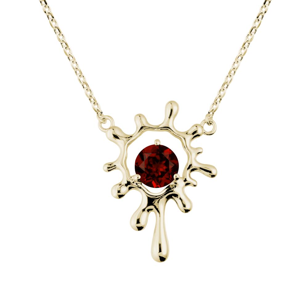 Liquid Garnet Necklace - LUO Jewelry #metal_14k yellow gold
