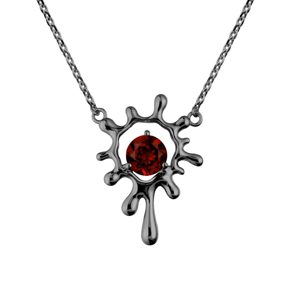 Liquid Garnet Necklace - LUO Jewelry #metal_black finish sterling silver