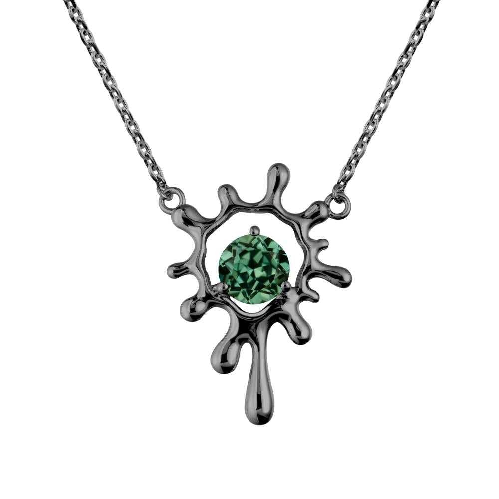 Liquid Green Sapphire Necklace - LUO Jewelry #metal_black finish sterling silver