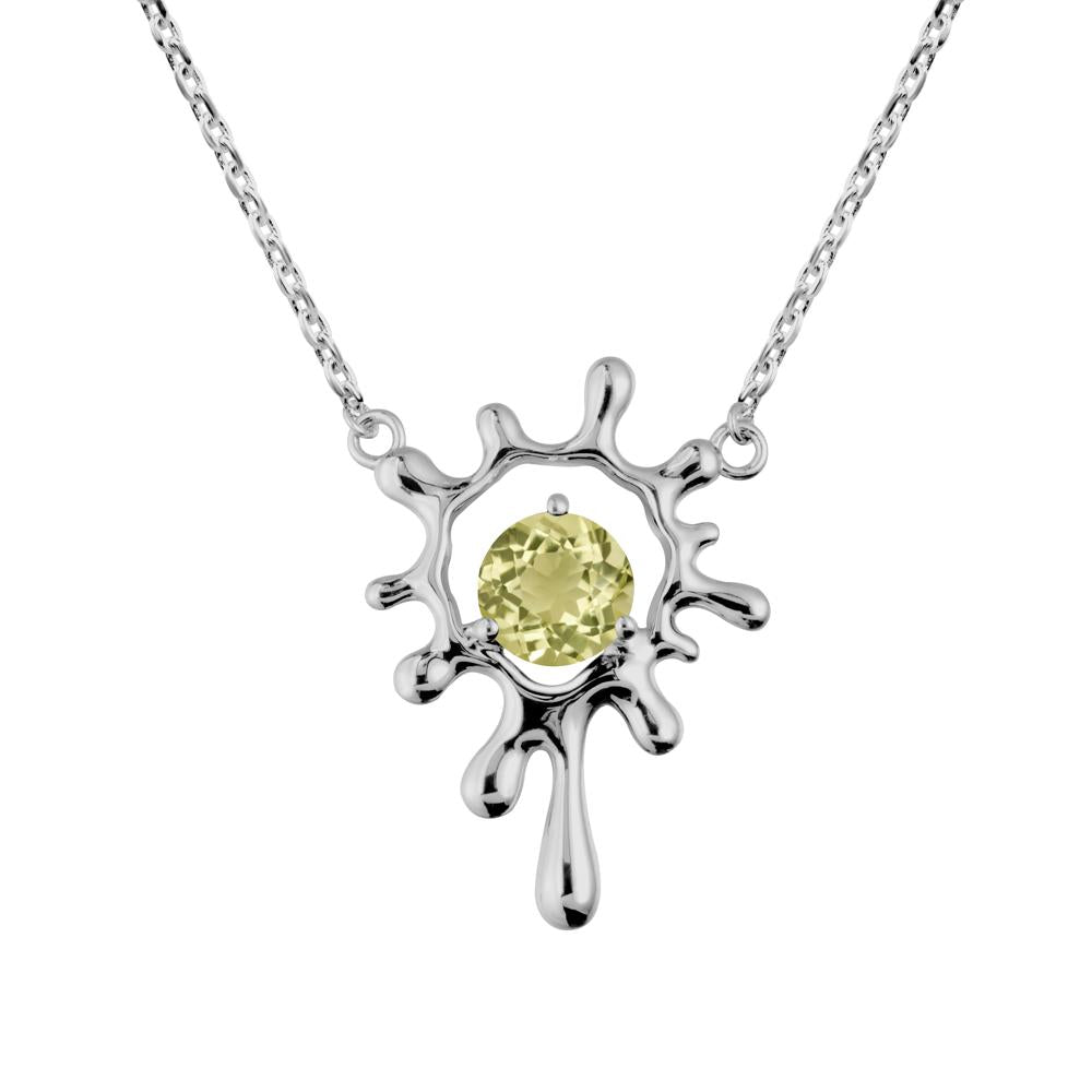 Liquid Lemon Quartz Necklace - LUO Jewelry #metal_platinum