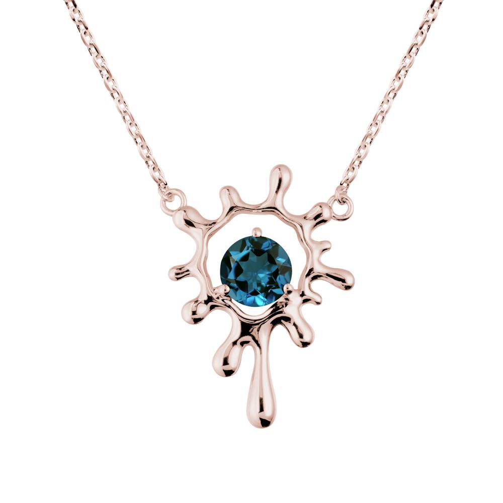 Liquid London Blue Topaz Necklace - LUO Jewelry #metal_14k rose gold