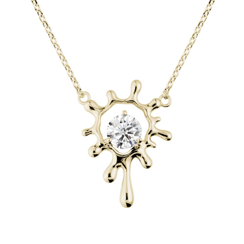 Liquid Moissanite Necklace - LUO Jewelry #metal_14k yellow gold