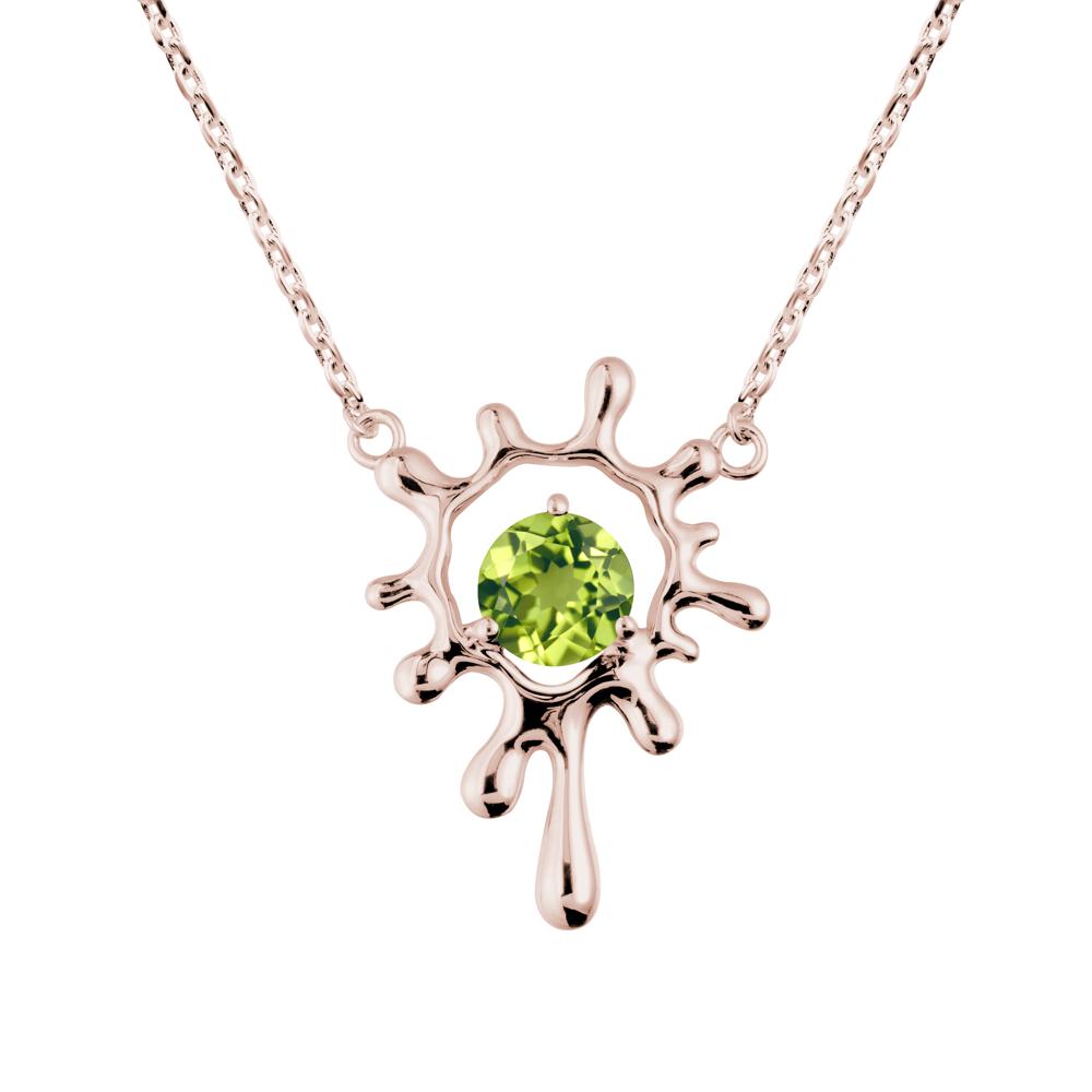 Liquid Peridot Necklace - LUO Jewelry #metal_14k rose gold