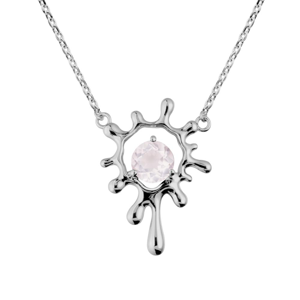 Liquid Rose Quartz Necklace - LUO Jewelry #metal_platinum