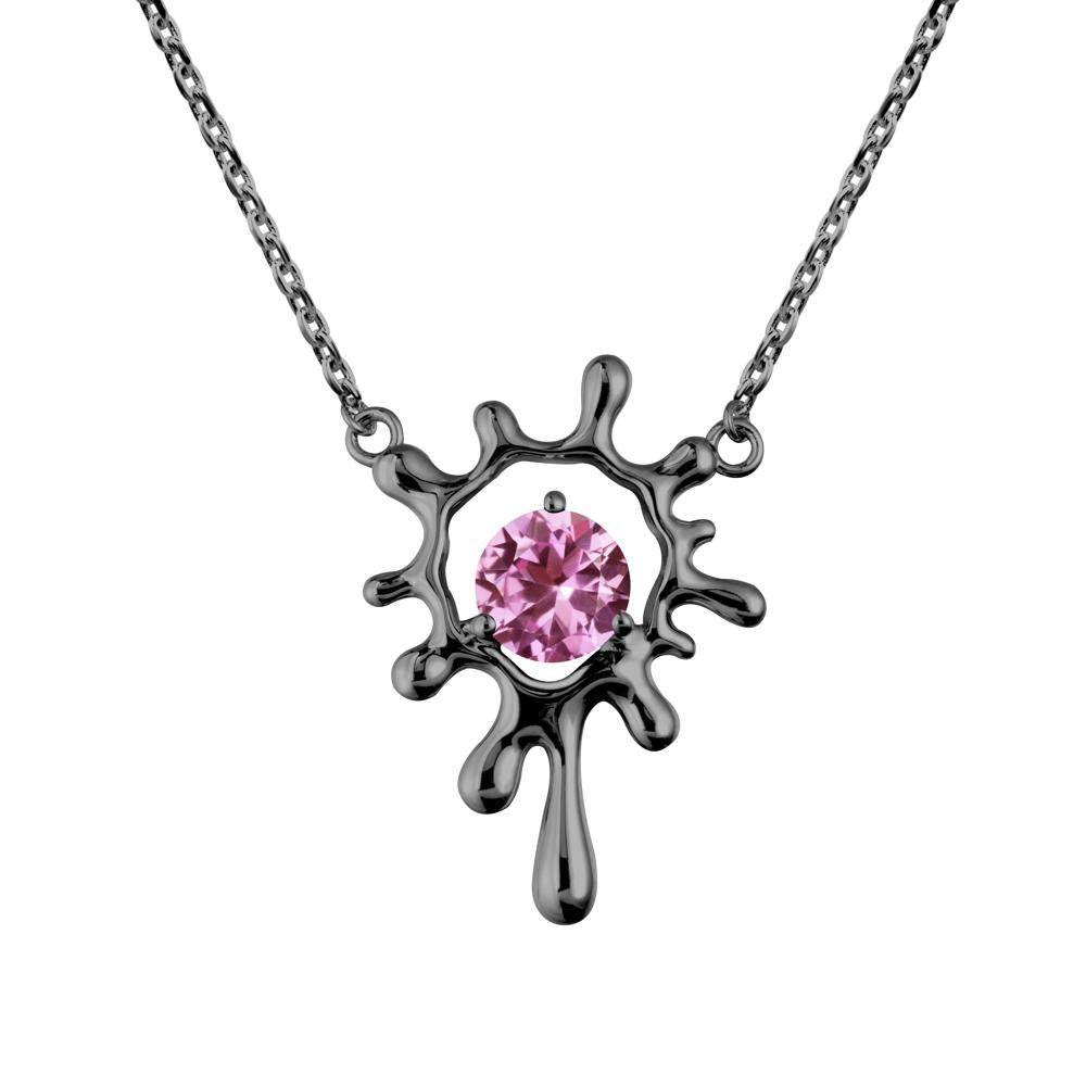 Liquid Pink Sapphire Necklace - LUO Jewelry #metal_black finish sterling silver