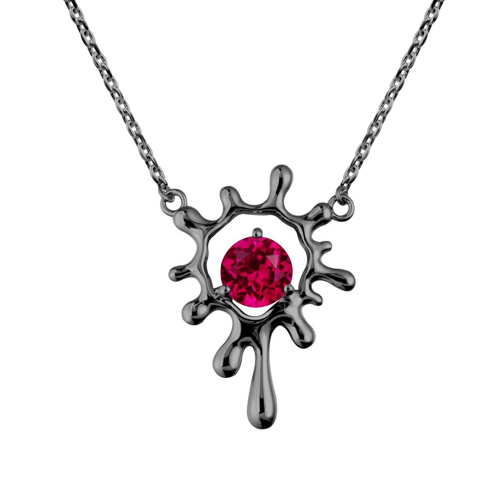 Liquid Ruby Necklace - LUO Jewelry #metal_black finish sterling silver